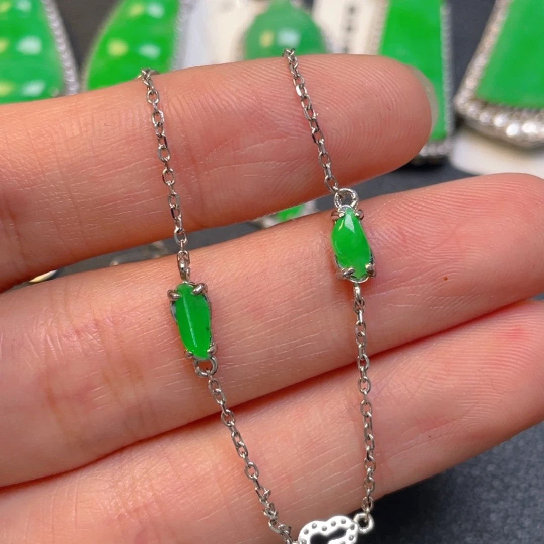 翡翠银S925镶嵌吊坠(不含链)手链