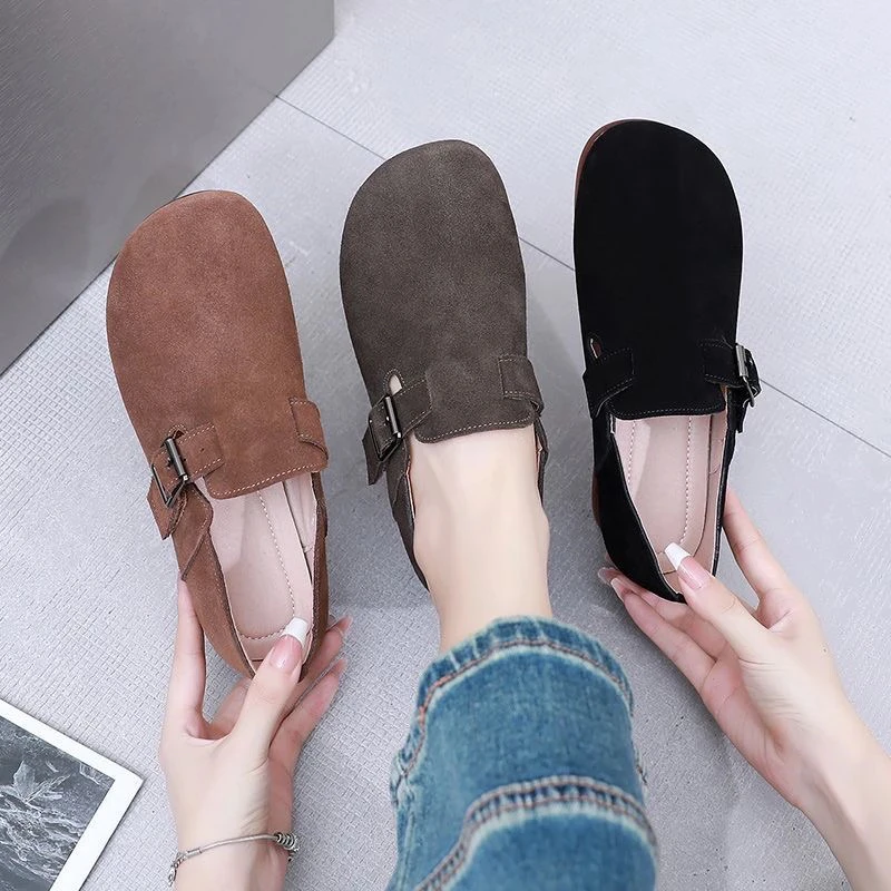 X6秋季磨砂春秋四季通用罗马风格豆豆鞋网红单鞋