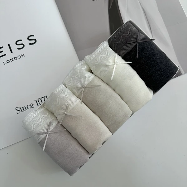 【糯米】蕾丝花边中腰小精致磨毛女士短裤（一盒五条）