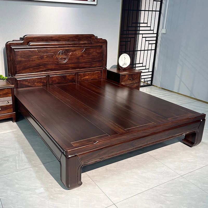 高端乌金木床双人床主卧榫卯新古典中式大床全实木床工厂直销盛世