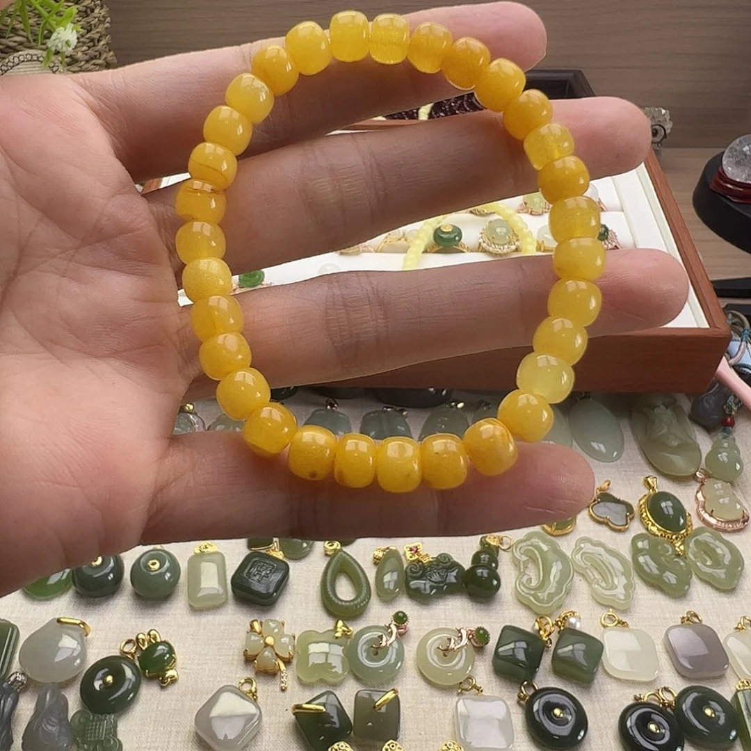 琥珀未镶嵌手链手串