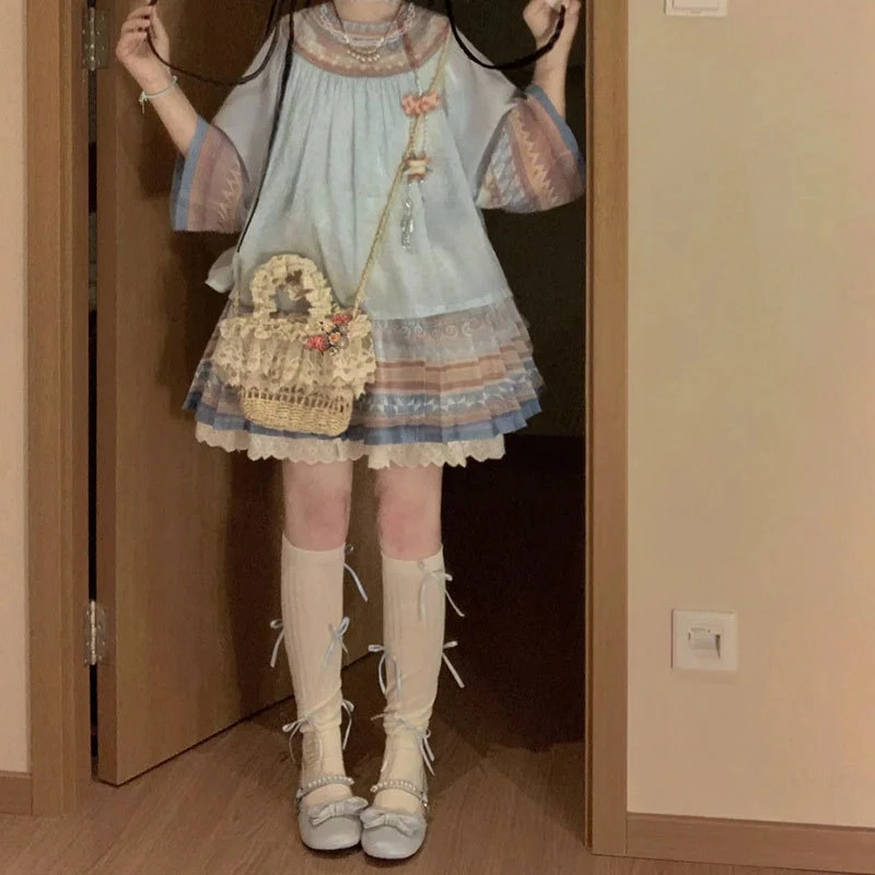 2025年夏季新款改良版汉元素新中式中式清新甜美民族风马面裙套装