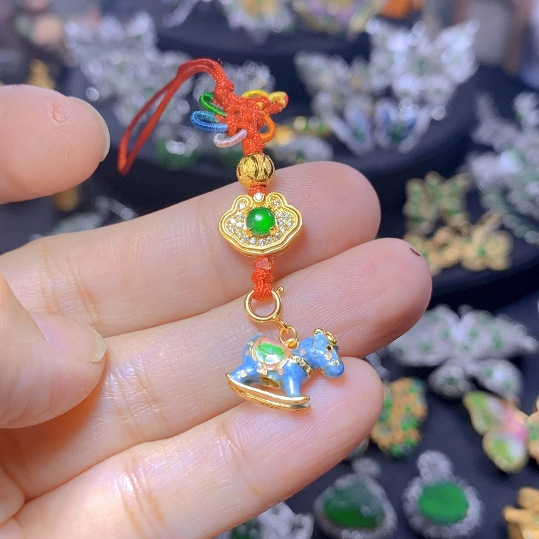翡翠银S925镶嵌吊坠(不含链)天然资源