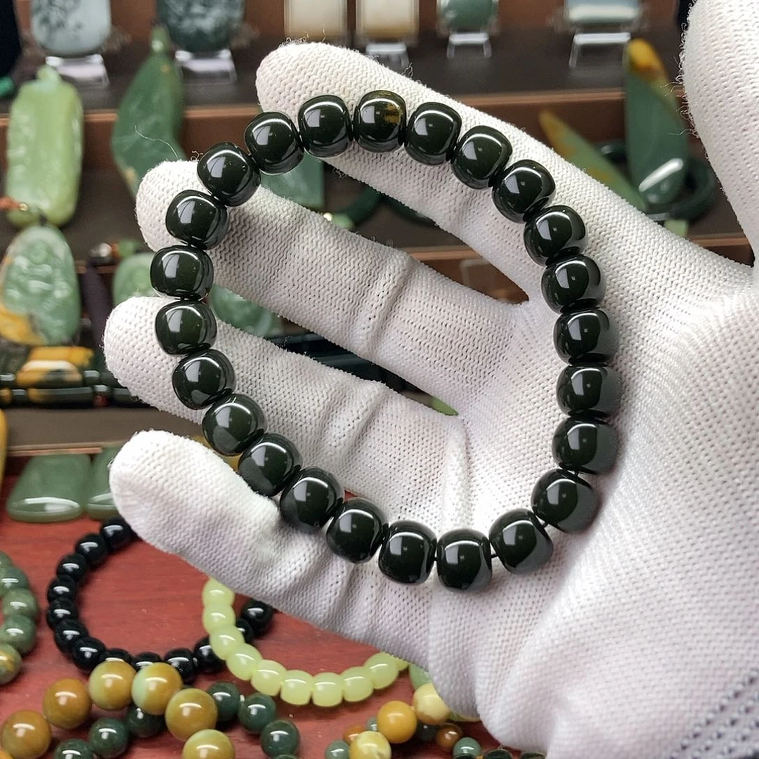 岫岩河磨玉（透闪石质玉）未镶嵌手链