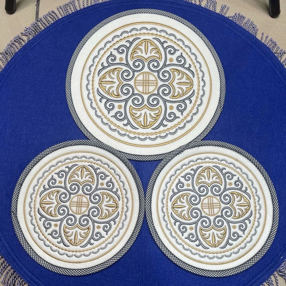 新疆包邮三个装民族风隔热垫茶壶垫餐垫布创意手工印花碗垫34cm