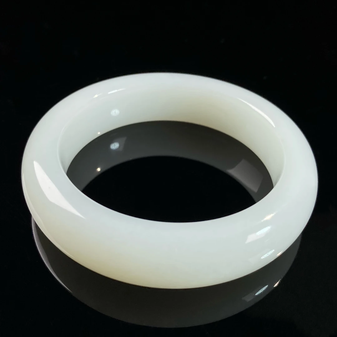 【芳華珠宝】·典藏级·宽版·和田玉羊脂白玉正圈手镯