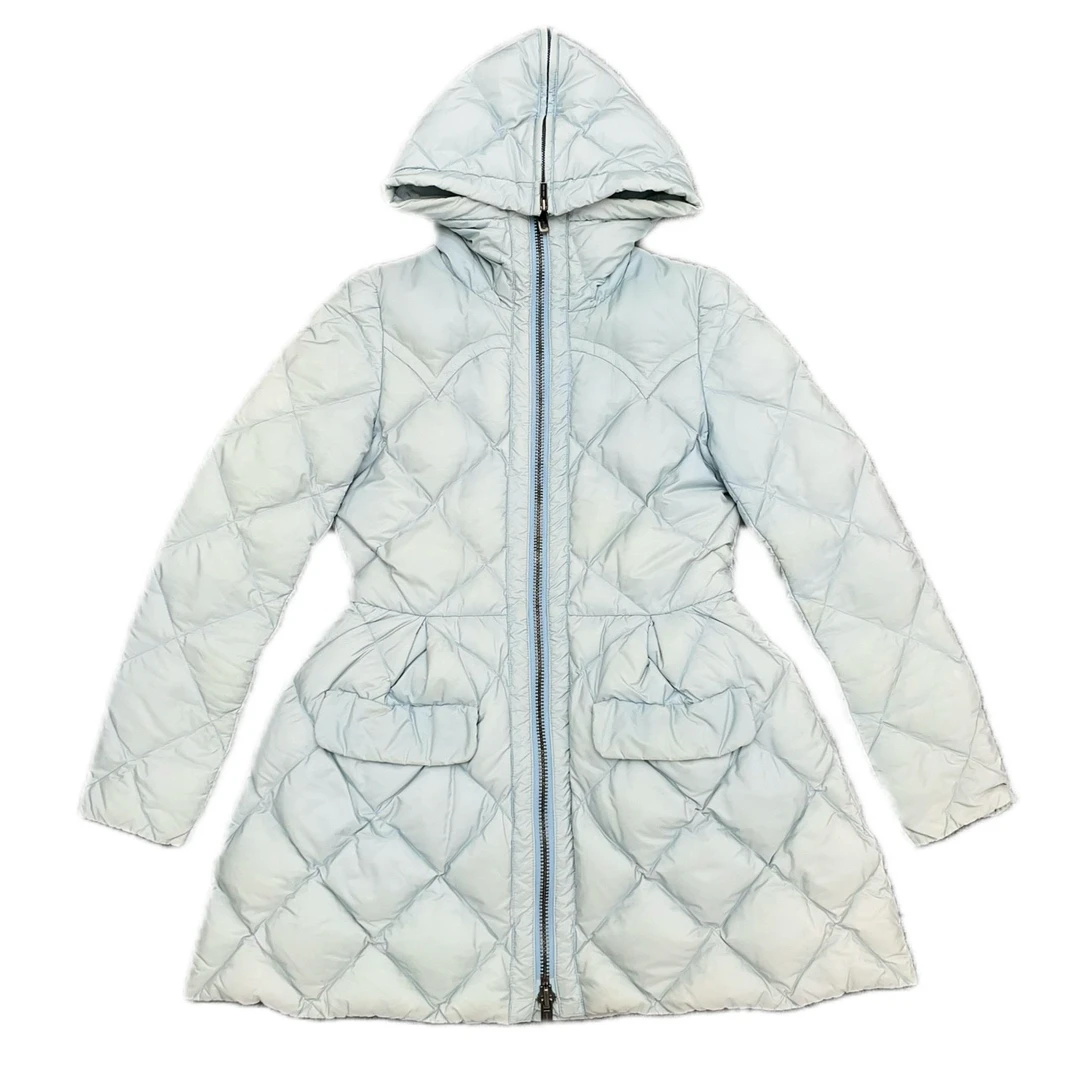 95新 MIU MIU/缪缪 Miumiu缪缪天蓝色中长款收腰羽绒服A0702