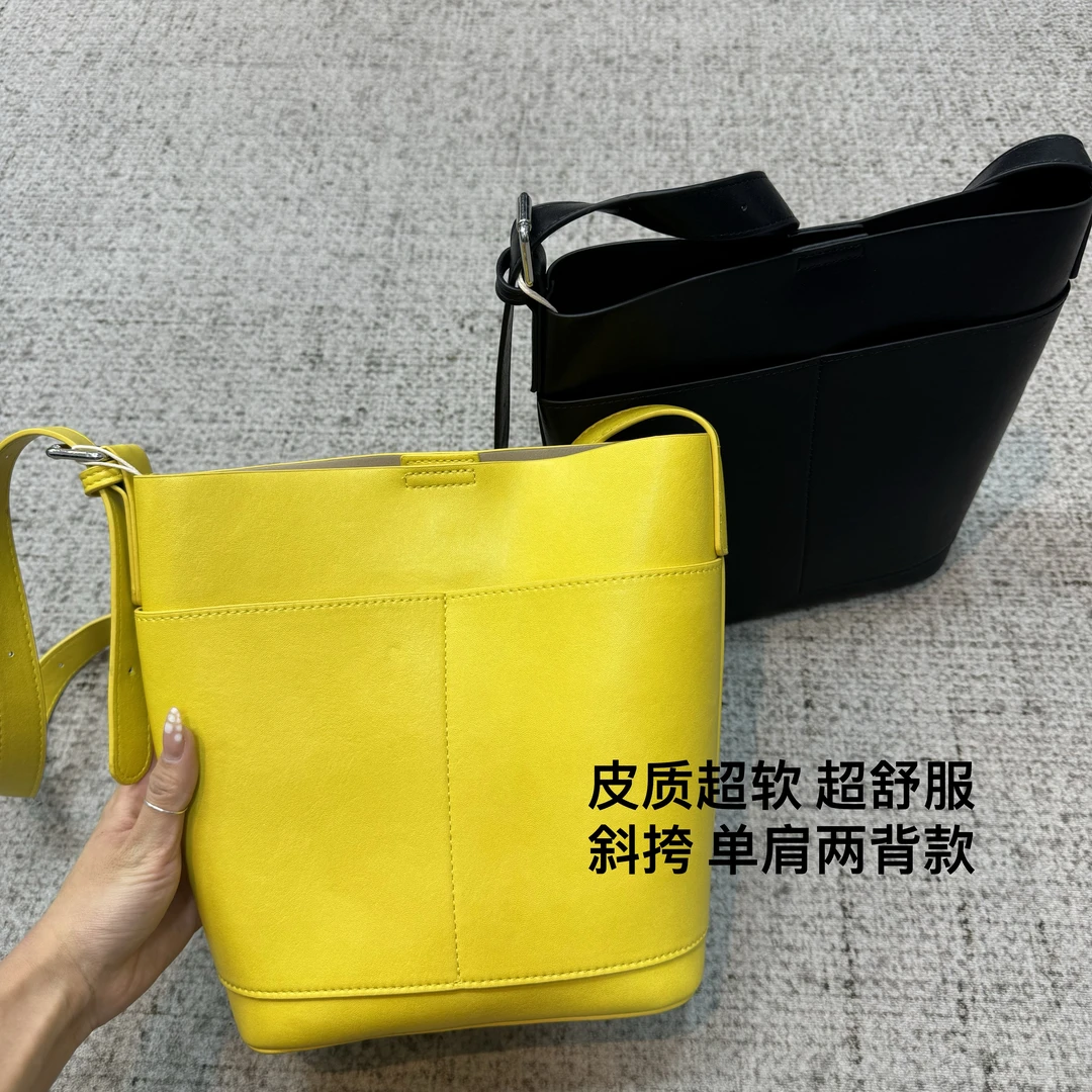 NICE圈圈、高级感韩系百搭垫肩小水桶包