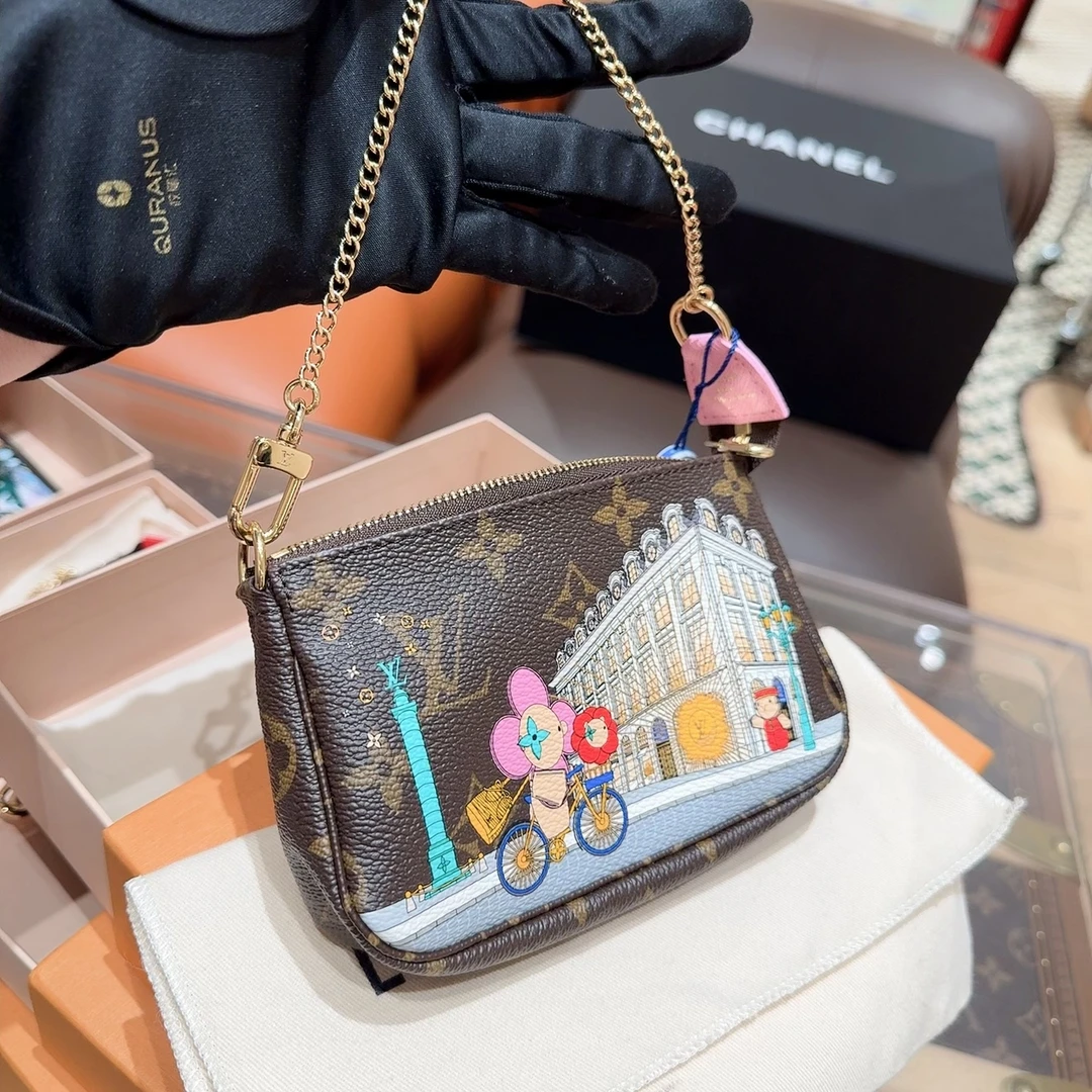 全新未使用 LouisVuitton/路易威登 22圣诞限定巴黎图案mini麻将