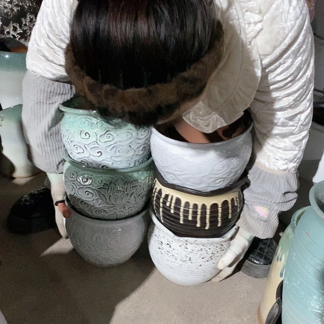 紫砂花盆瑕疵六个