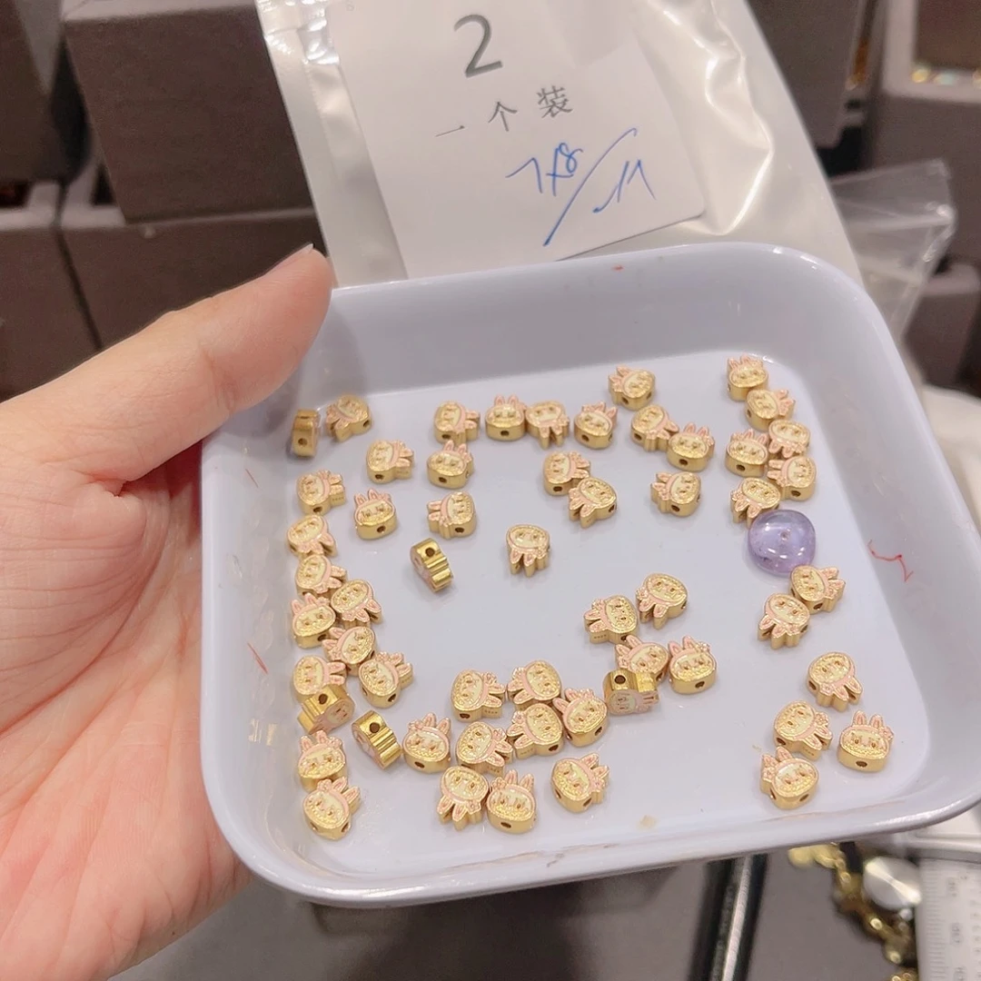水晶珠宝半成品银S925镀金镶嵌2