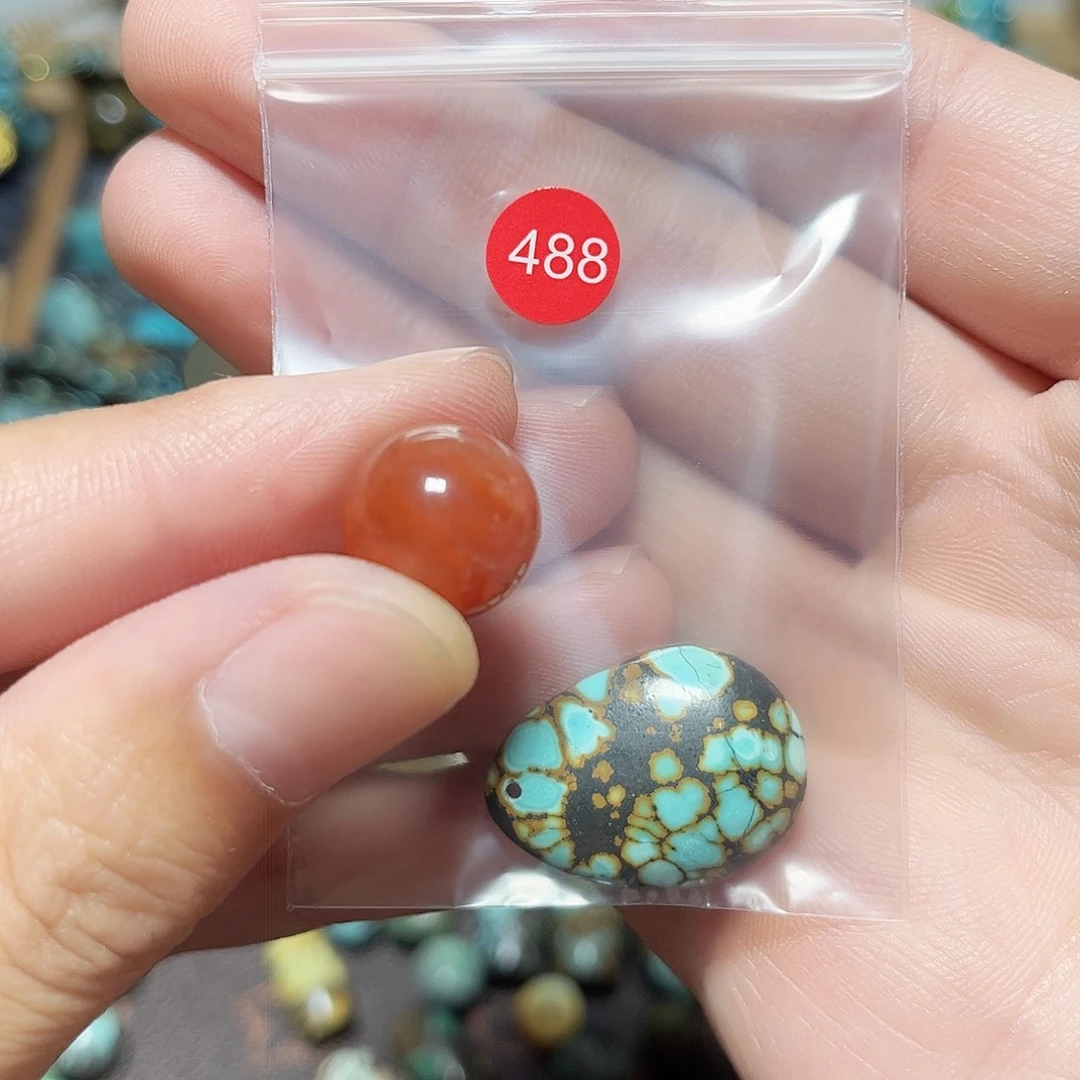 随***性玛瑙/玉髓未镶嵌圆珠桶珠老型手串！！