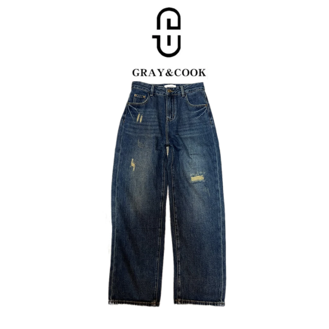 【超哥轻奢】2025土耳其早春单边破洞牛仔女裤GC508018