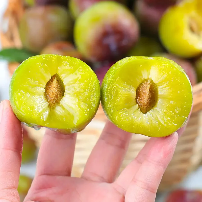 陕西汉阴高山新鲜应季脆李脱骨李子半边红茵红李脆甜多汁爽口肉厚