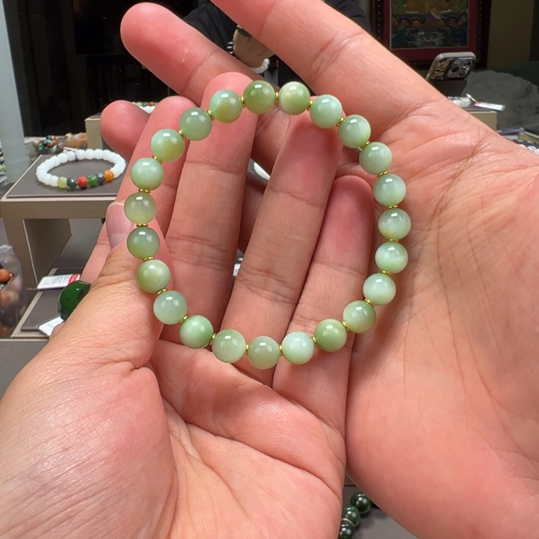 罗***晟和田玉未镶嵌颈饰卡8mm黑羊洞