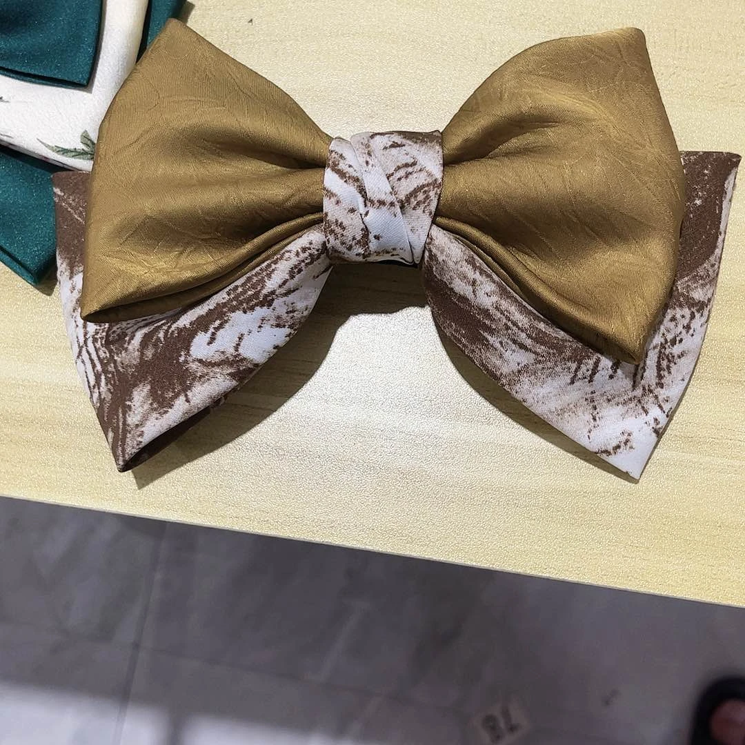 皮质铁合金蝴蝶结发夹