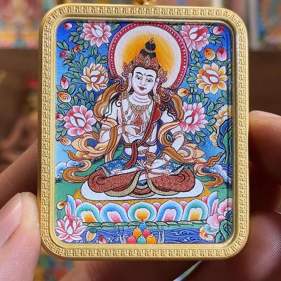 吊坠青海热贡纯手绘金刚萨垛