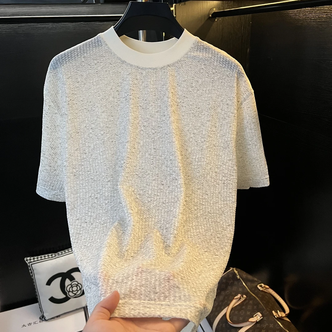 夏季新款时尚上衣复古宽松简约短袖百搭潮流休闲T恤