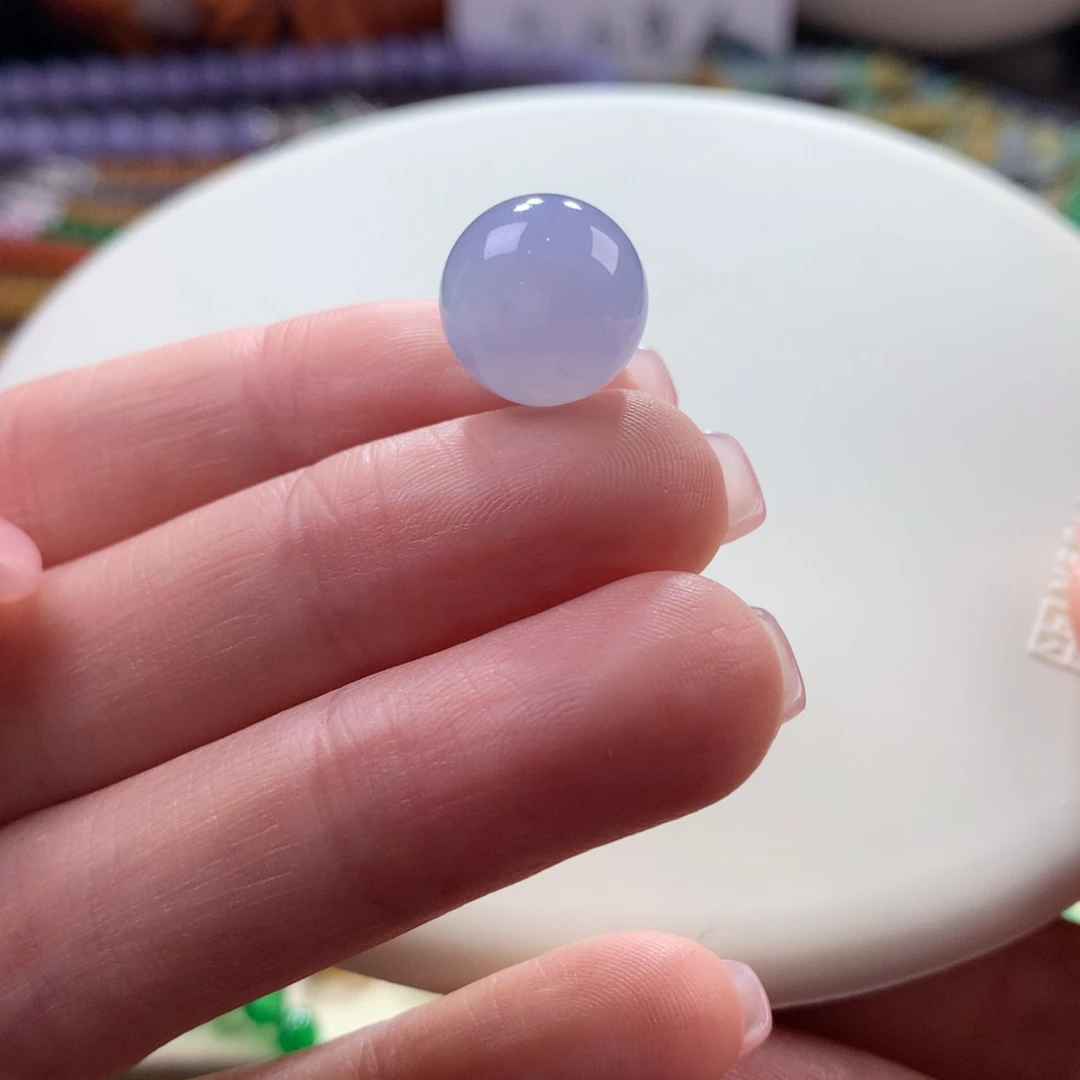 翡翠手链未镶嵌冰胶细润满紫卡12.7