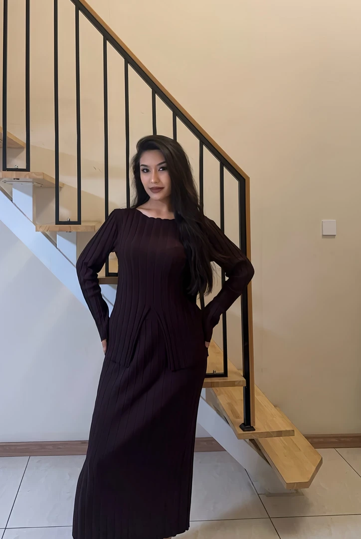 气质针织长袖套装显瘦设计时尚洋气两件套女装