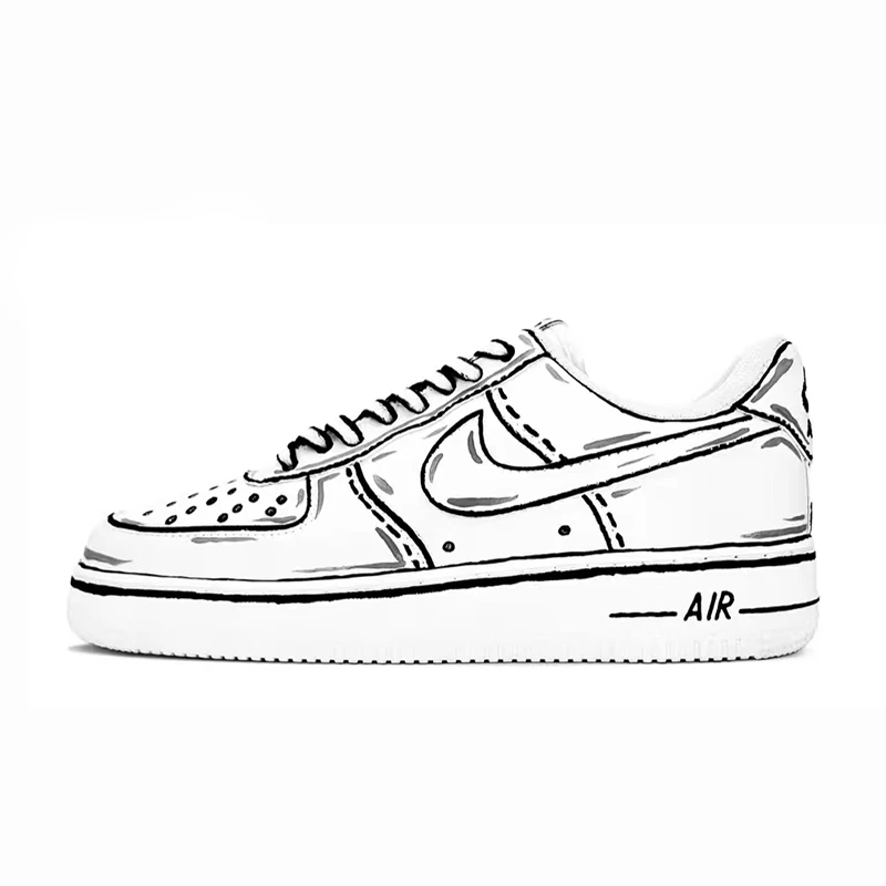 NIKE/耐克AirForce1定制球鞋未来世界二次元撕漫风板鞋CW2288-111