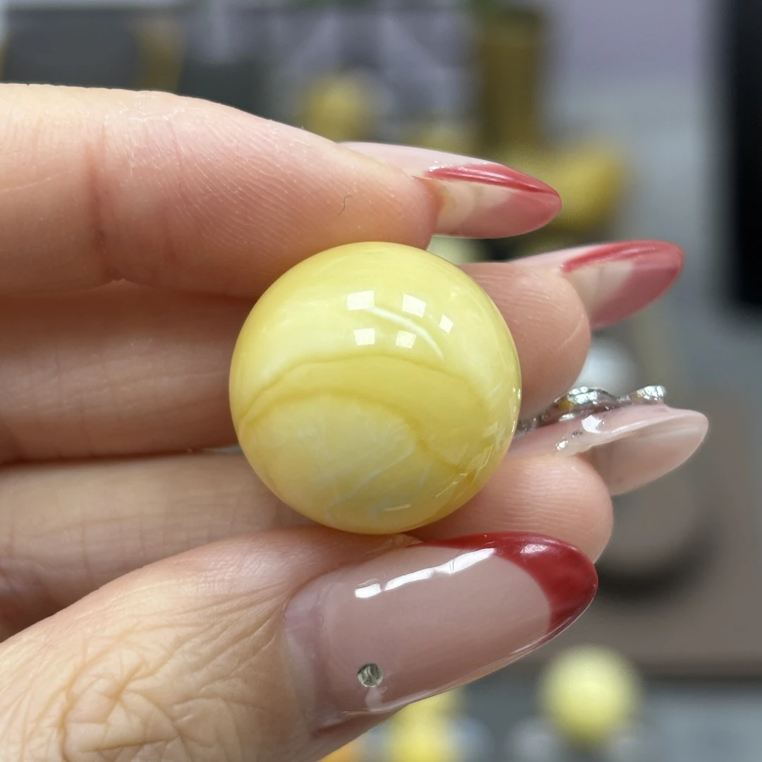 19.0mm 小妖珠宝天然原矿琥珀蜜蜡
