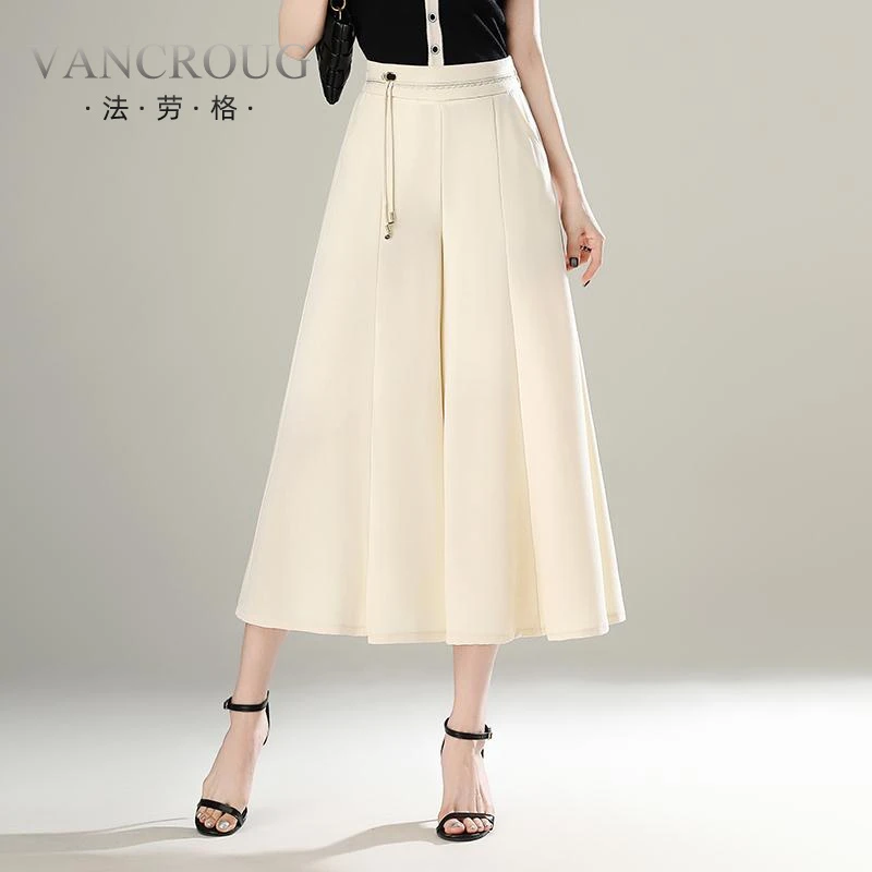 法劳格中年妈妈裤裙女夏季薄款国风休闲裤高腰宽老钱风松弛感女装