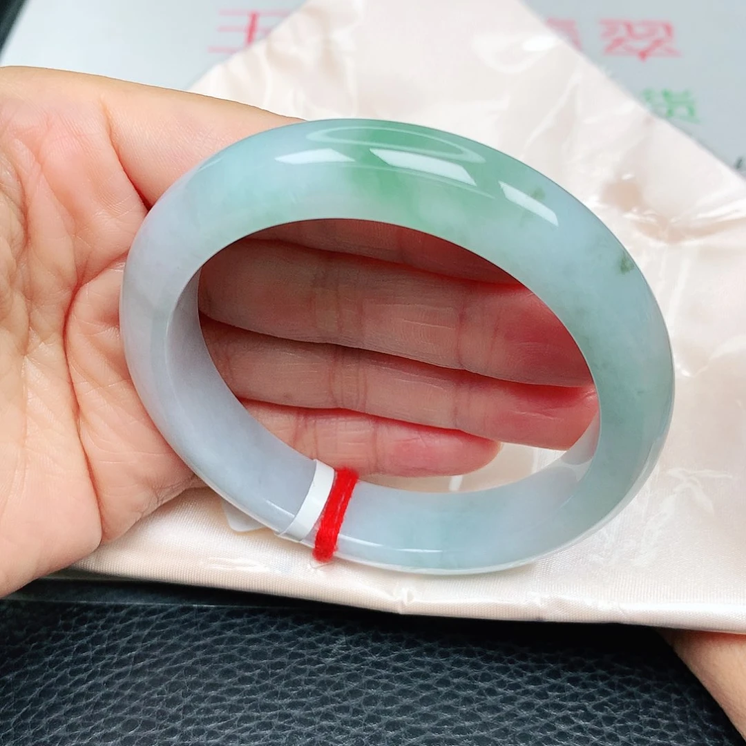 未镶嵌手镯翡翠冰胶飘绿3