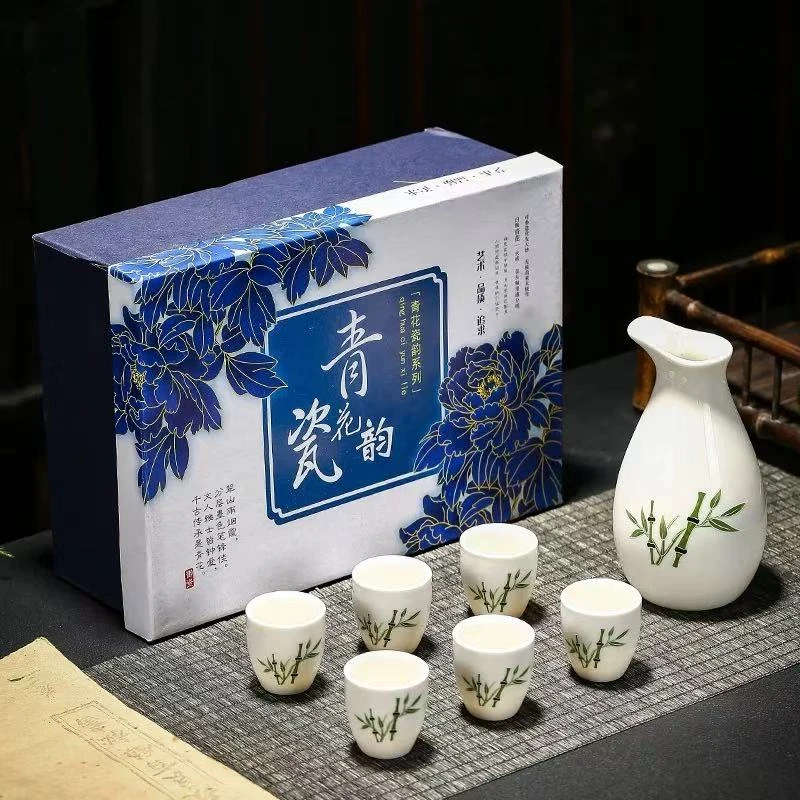 C397-白瓷竹子酒具套装SSF