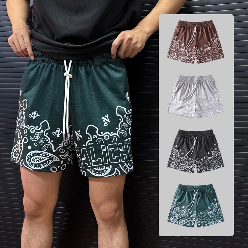 腰果花美式篮球短裤三分裤宽松透气速干运动休闲百搭跑步健身裤子
