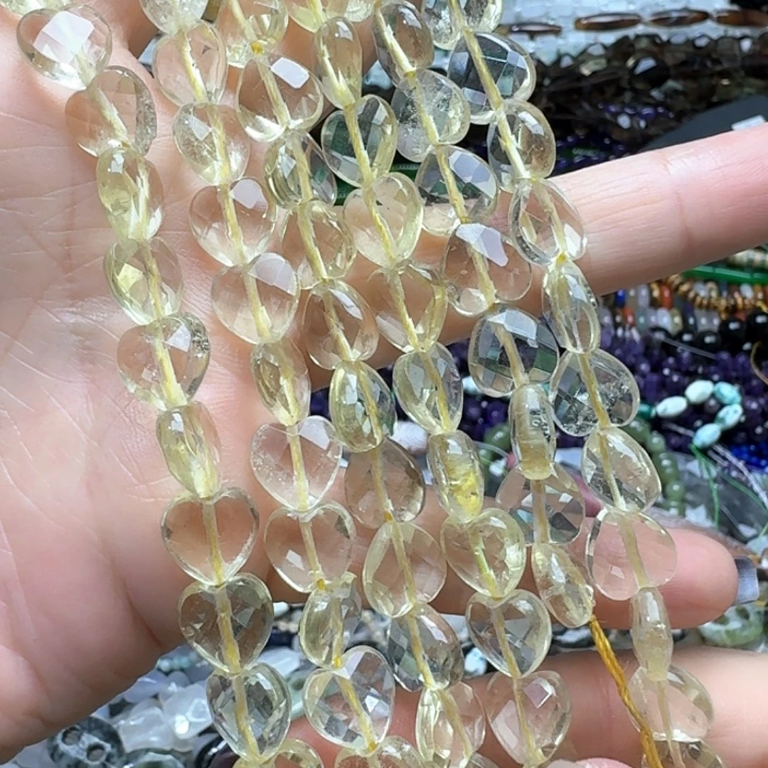 玛瑙/玉髓未镶嵌珠宝半成品一条10m黄水晶爱心