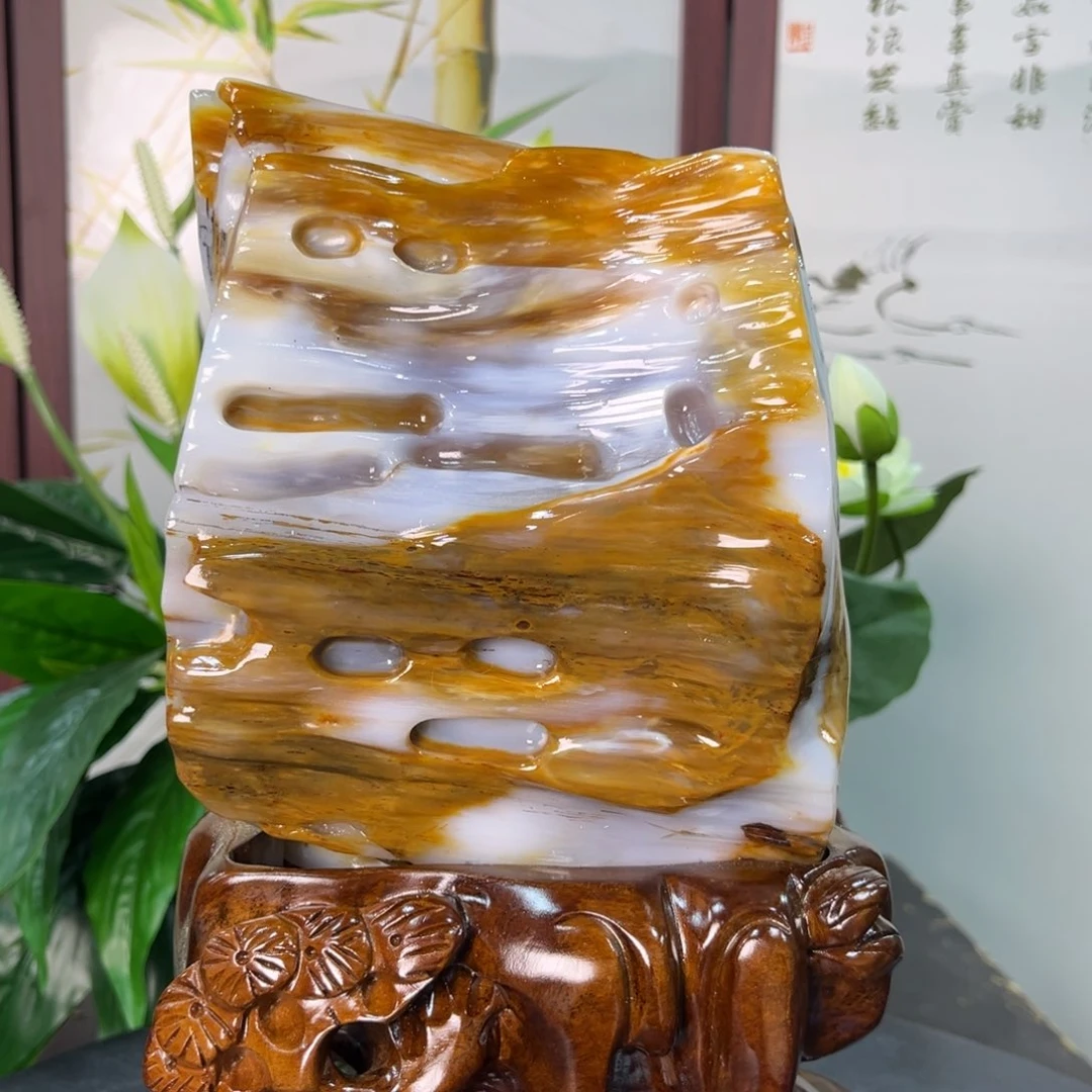 硅化玉（树化玉）摆件未镶嵌