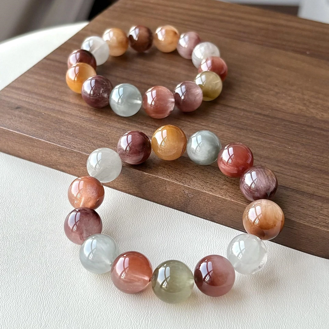 铜合金手链 【秋意浓】美拉德色系多宝手串设计款串珠手链限定手链.