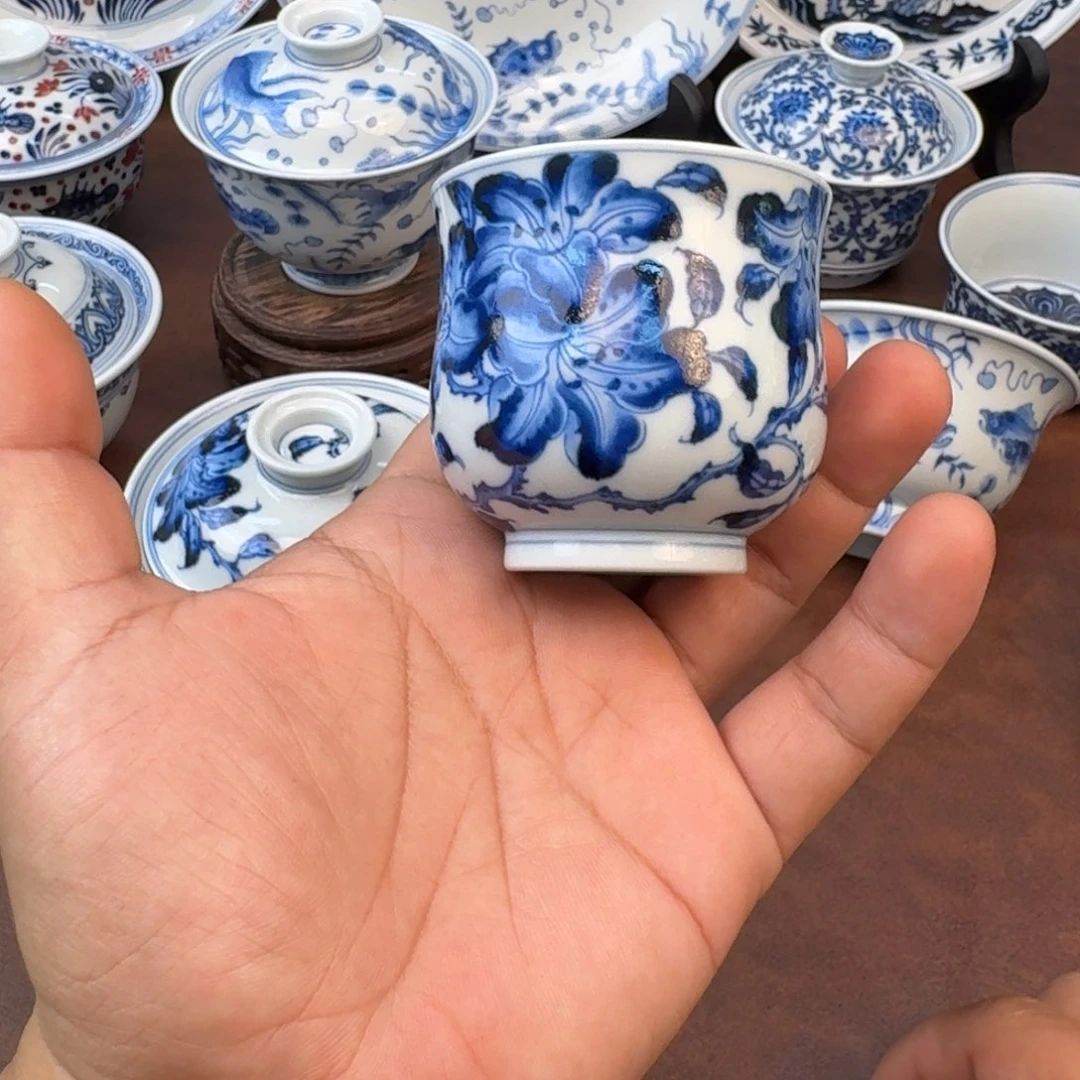 摆件陶杜鹃闻香手绘