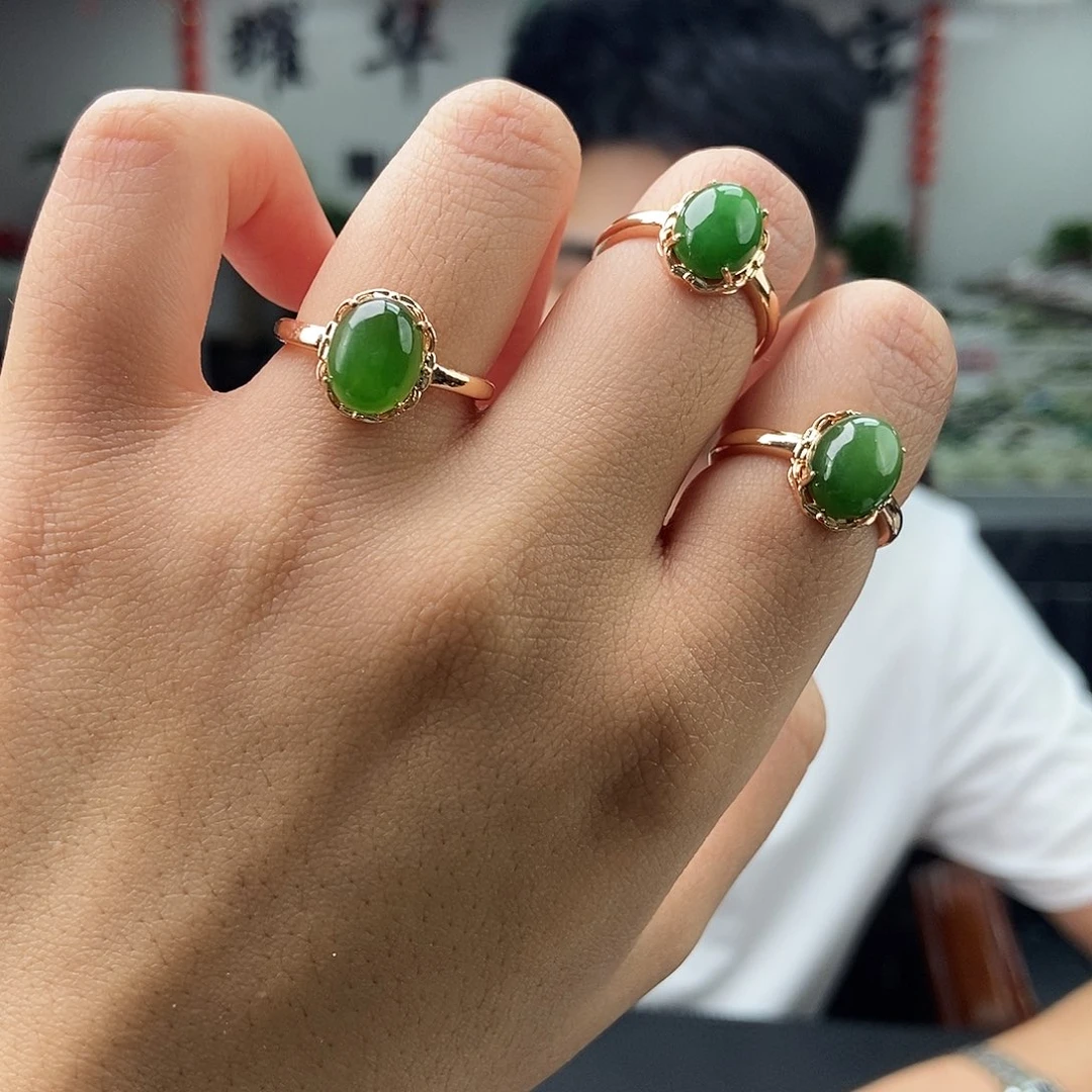 和田玉戒指未镶嵌颜色多样性发拍一发一