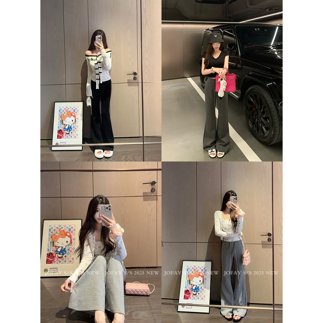 【CHASINGLIGHT】“办公室神裤”高腰抽绳垂感微喇裤 K1540