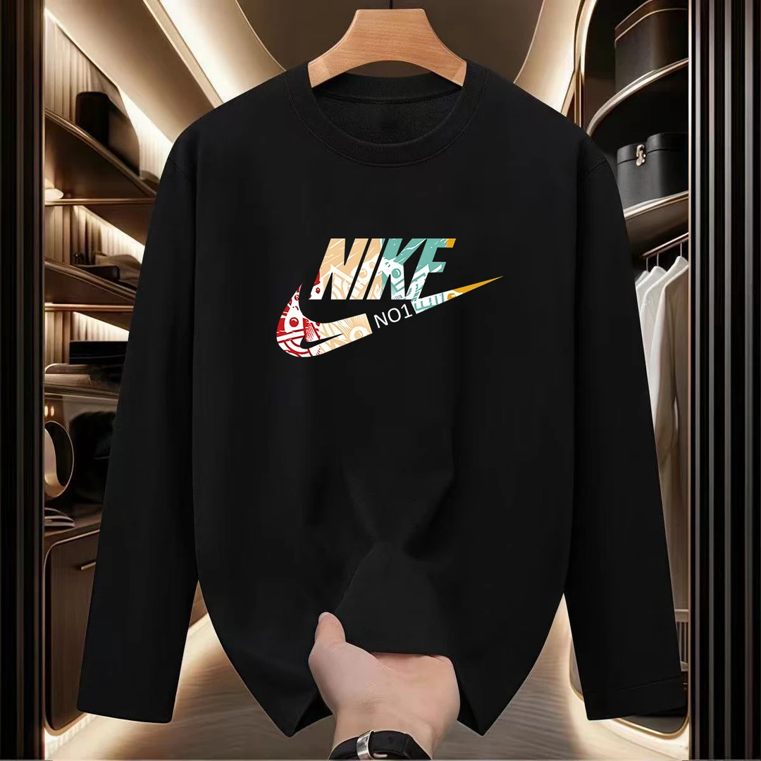 印花长袖韩版印花修身情侣T恤网红秋冬秋季宽松