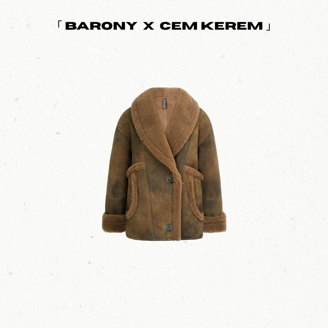 BARONY×詹姆凯雷姆【2048】成衣进口复古做旧皮草外套皮毛一体