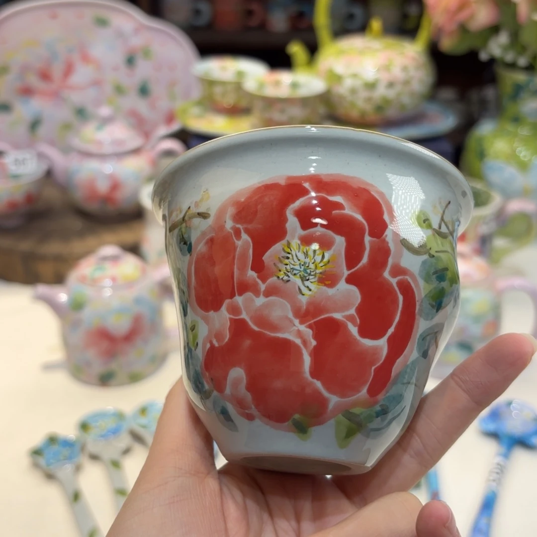 景德镇手绘高温釉下彩陶瓷茶具