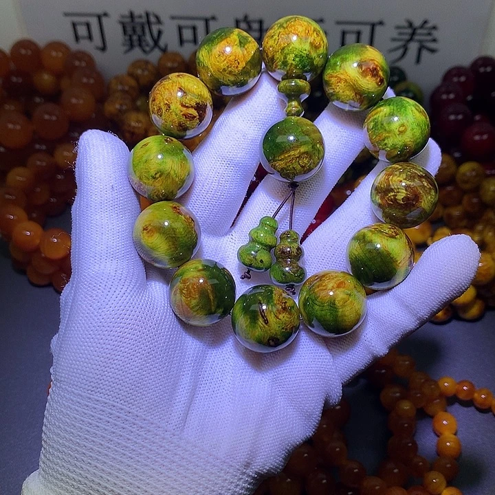 松木（琥珀木）手串/手链2.0 水墨丹青高货
