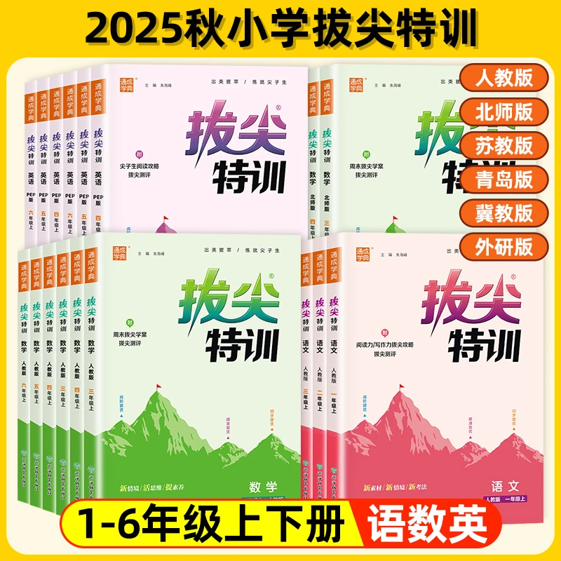 25秋新版拔尖特训上册小学语数英同步课课练作业本人教版