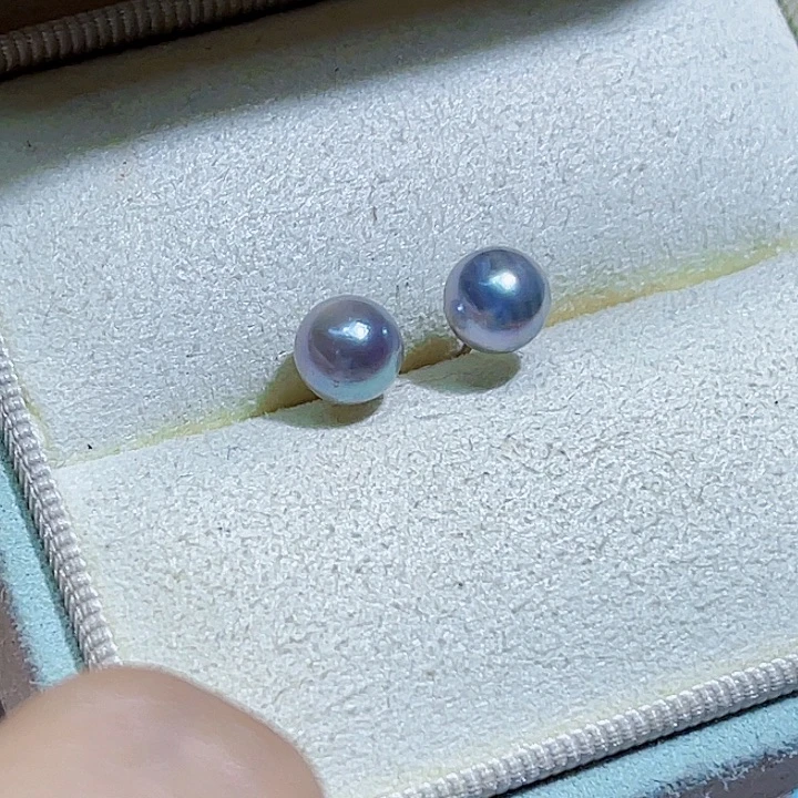 银S925镶嵌海水珍珠耳饰