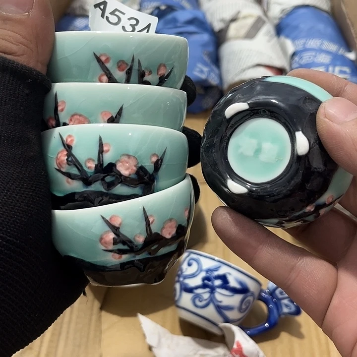 瓷片茶摆件工艺品摆件666