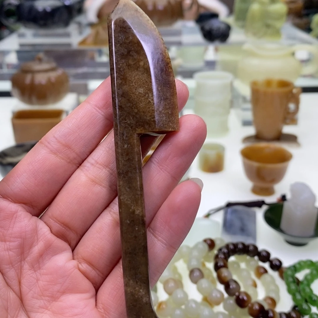 和田玉茶刀未镶嵌