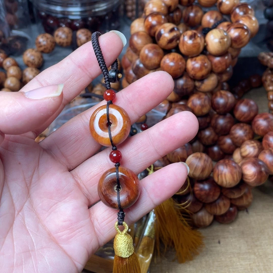 柏木（崖柏）其他武*崖柏平安扣挂件十级灯牌