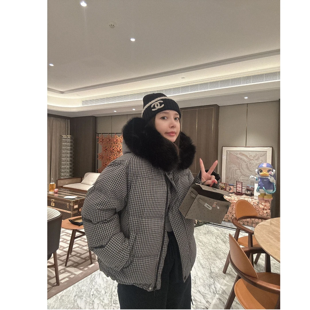 BETTER JOELAY-【黑灰格纹】全棉时尚棉服保暖百搭休闲通勤风Z5316
