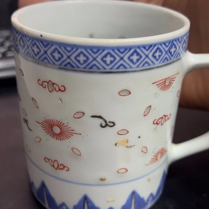 陶摆件瑕疵无盖玲珑办公杯