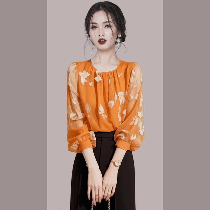 法式碎花雪纺衬衫女春季新款今年流行超好看独特漂亮设计感小上衣