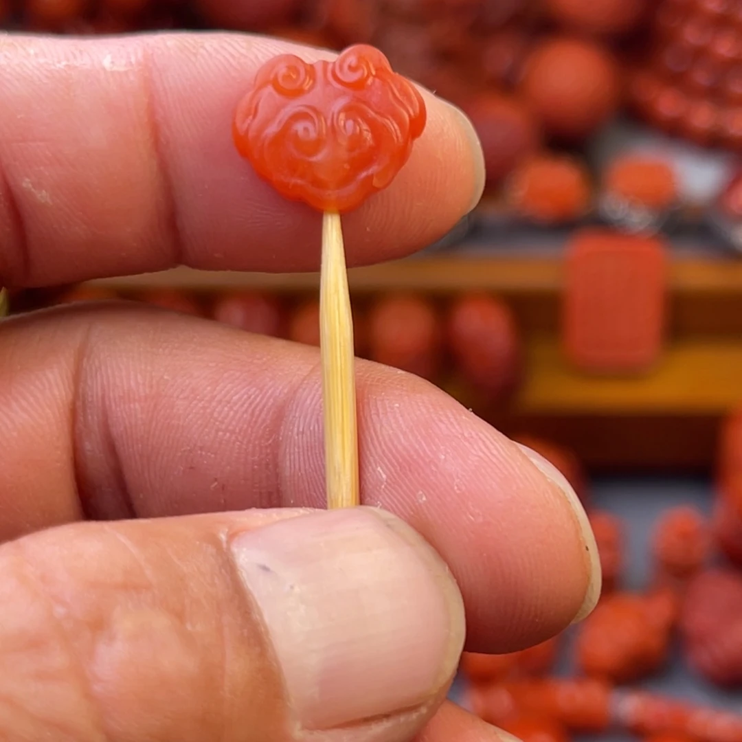 南红玛瑙瓦西精工如意锁卡14➕未镶嵌