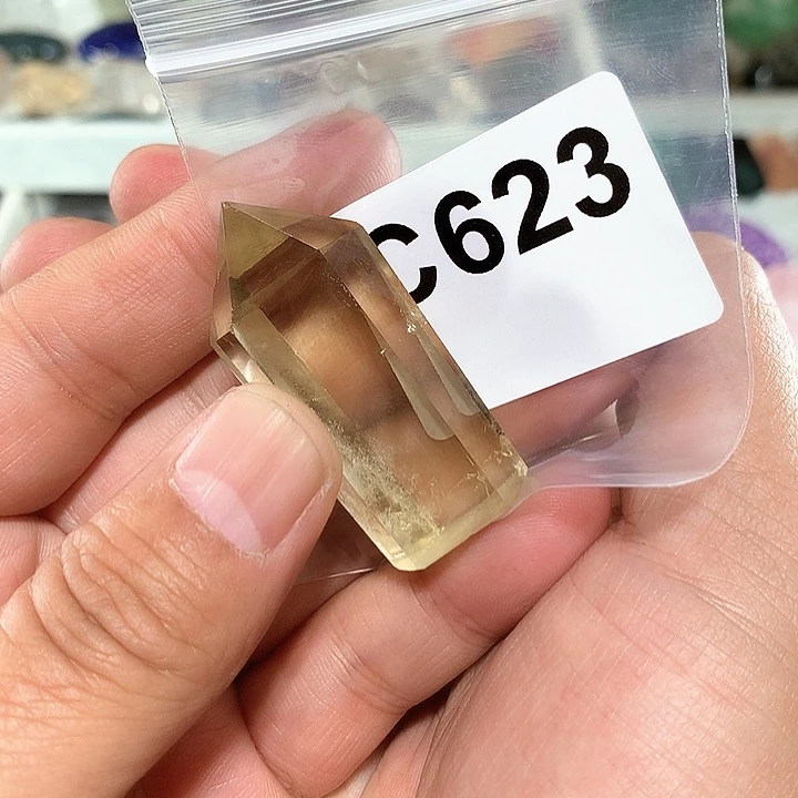 黄晶天然水晶柱子C623未镶嵌用****9